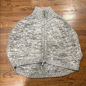 Banana Republic-Gray Knit Zip-Up Poncho
